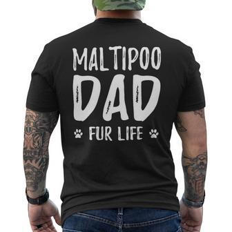 Dog Maltipoo Dad Fur Life Funny Dog Lover Gift Mens Back Print T-shirt - Monsterry