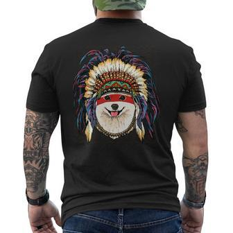 Dog Pomeranian Native Indian Pomeranian Native American Indian Dog Lovers 525 Mens Back Print T-shirt - Monsterry AU