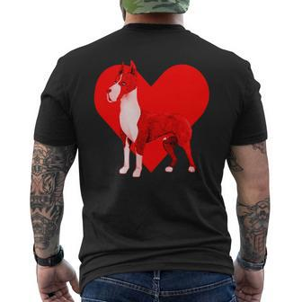 Dog Red Heart Great Dane Mens Back Print T-shirt - Monsterry