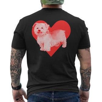 Dog Red Heart Havanese Mens Back Print T-shirt - Monsterry