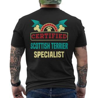 Dog Scottish Terrier Certified Scottish Terrier Specialist Dog Lover Scottie Pets Mens Back Print T-shirt - Monsterry