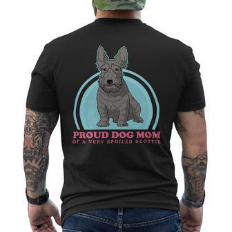 Dog Scottish Terrier Mom Of A Spoiled Scottie Dog Owner Scottish Terrier 2 Mens Back Print T-shirt - Monsterry