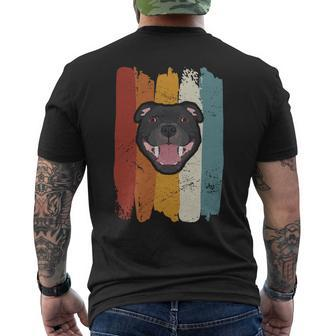 Dog Staffordshire Smiling Staffordshire Bull Terrier Retro Mens Back Print T-shirt - Monsterry DE