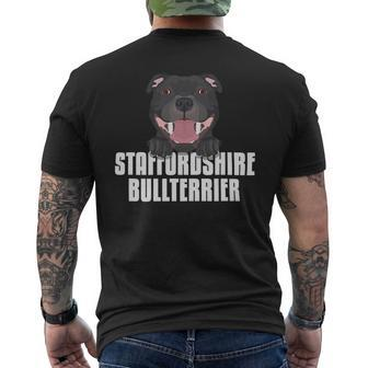 Dog Staffordshire Smiling Staffordshire Bullterrier Mens Back Print T-shirt - Monsterry DE