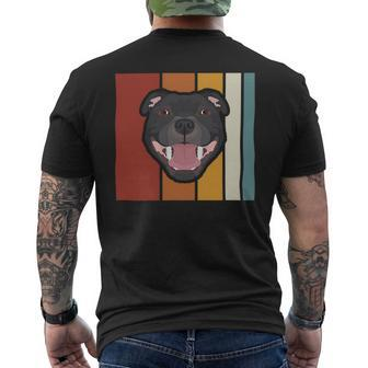 Dog Staffordshire Smiling Staffordshire Bullterrier Retro Mens Back Print T-shirt - Monsterry DE