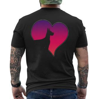 Dogs Great Dane Dog Pink Heart Love Gift For Women Mens Back Print T-shirt - Monsterry