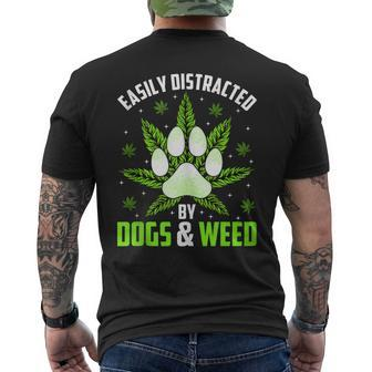 Dogs And Weed Dad Mom Dog Lover Cannabis Marijuana For Women Men's Back Print T-shirt | Mazezy