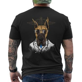 Dogtor Great Dane Vet Doctor Physician Surgeon Dog Lover Mens Back Print T-shirt - Monsterry DE