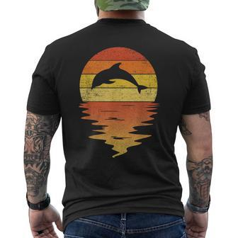 Dolphin 70S Vintage Retro Sunset Dolphin Zookeeper Men's T-shirt Back Print | Mazezy