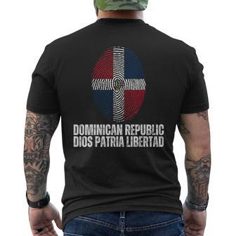 Dominican Republic Dios Patria Libertad Men's T-shirt Back Print | Mazezy