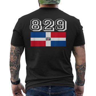 Dominican Republic Flag Area Code 829 Dr Men's T-shirt Back Print | Mazezy