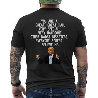 Donald Trump Fathers Day Gag Conservative Dad Men's Back Print T-shirt | Mazezy