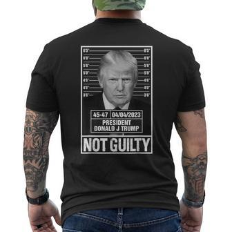 Donald Trump Police Hot Photo Not Guilty 45-47 President Men's T-shirt Back Print | Mazezy