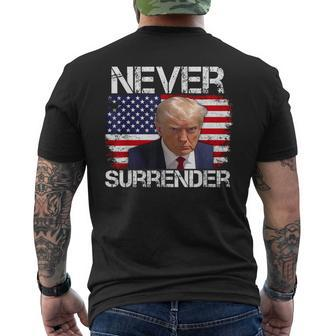 Donald Trump Shot Never Surrender 20024 Men's T-shirt Back Print | Mazezy AU