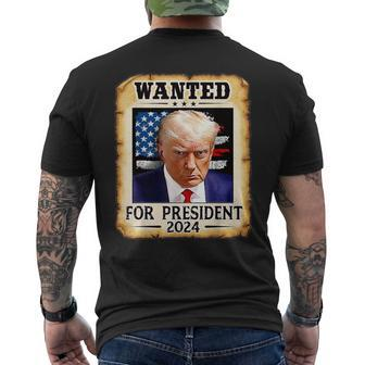 Donald Trump Shot Wanted For US President 2024 Men's T-shirt Back Print | Mazezy