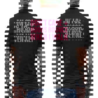 Don't Care Boobs Bounce When I Walk Quote Men's T-shirt Back Print