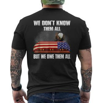 We Dont Know Them All But We Owe Them All Eagle Us Army Men's Back Print T-shirt | Mazezy