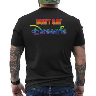 Dont Say Desantis Florida Say Gay Lgbtq Pride Anti Desantis Mens Back Print T-shirt - Thegiftio UK