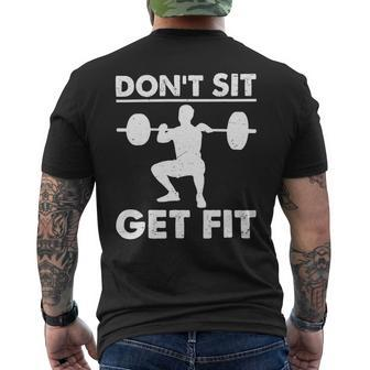 Dont Set Get Fit Deadlift Lovers Fitness Workout Costume Mens Back Print T-shirt - Monsterry