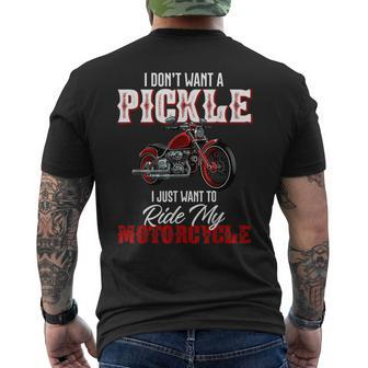 I Dont Want A Pickle I Just Want To Ride My Motorcycle Men's Back Print T-shirt | Mazezy
