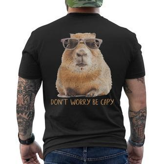 Dont Worry Be Capy Capybara Gifts For Capybara Lovers Funny Gifts Mens Back Print T-shirt | Mazezy