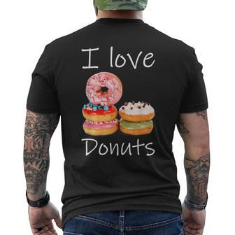 Donut Lover I Love Donuts Doughnut Sprinkles Mens Back Print T-shirt | Mazezy