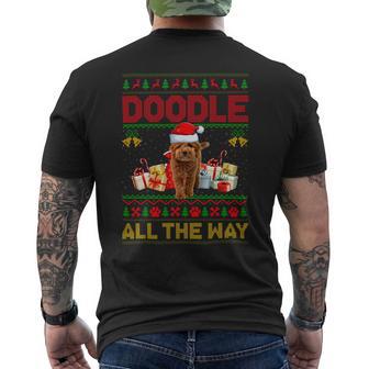 Doodle All The Way Ugly Santa Goldendoodle Dog Christmas Mens Back Print T-shirt - Monsterry UK