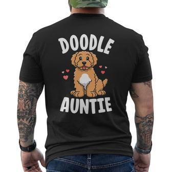 Doodle Auntie Goldendoodle Shirts Women Kawaii Dog Aunt Mens Back Print T-shirt - Monsterry