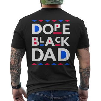Dope Black Dad Dope Black Father Men's Back Print T-shirt | Mazezy