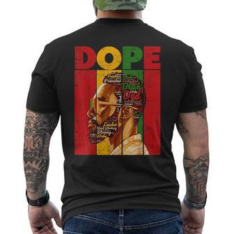 Dope Black Dad Junenth Fathers Day African King Mens Back Print T-shirt | Mazezy