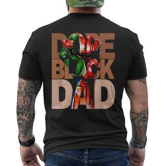 Dope Black Dad Junenth Fathers Day Black Man King Mens Back Print T-shirt | Mazezy