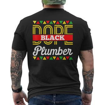 Dope Black Plumber African American Pride Blm Plumber Mens Back Print T-shirt | Mazezy