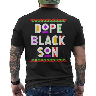 Dope Black Son African American Black History Month Mens Back Print T-shirt - Seseable