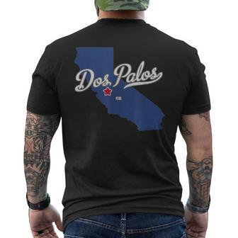 Dos Palos California Ca Map Men's T-shirt Back Print | Mazezy