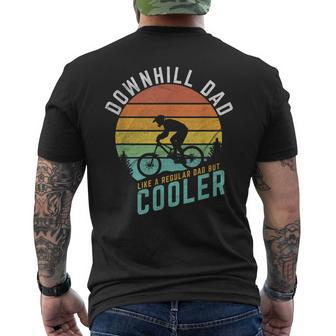 Downhill Dad Like A Regular Dad But Cooler Mountain Biking Men's Back Print T-shirt | Mazezy