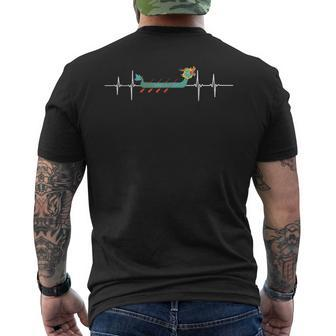 Dragon Boat Racing Paddle Ekg Heartbeat Men's T-shirt Back Print | Mazezy