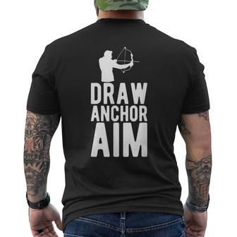 Draw Anchor Aim Archery Archer Archery Lover Archers Mens Back Print T-shirt | Mazezy