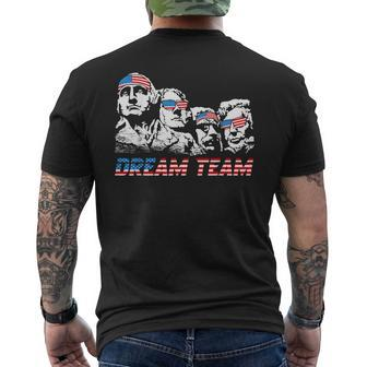 Dream Team President American Flag Patriotic 4Th Of July Men's Back Print T-shirt | Mazezy