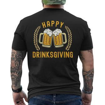 Drinking Party Happy Drinksgiving Happy Thanksgiving Men's T-shirt Back Print | Mazezy