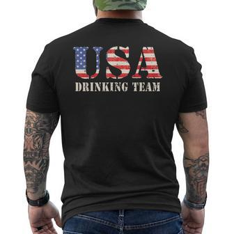 Drinking Team Usa Patriotic Gag For Party Drink Lovers Men's Back Print T-shirt | Mazezy