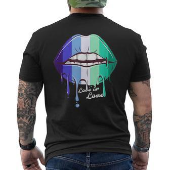 Dripping Lips With Gay Male Mlm Pride Flag For Gay Male Mlm Mens Back Print T-shirt | Mazezy
