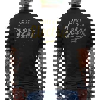 Drive Electric | Electric Vehicle And Car Owners Mens Back Print T-shirt | Mazezy