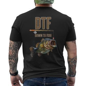 Dtf Down To Fishing Adult Humor Funny Fisherman Fishing Rod Mens Back Print T-shirt - Thegiftio UK