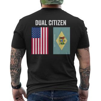 Dual Citizen Of The Usa And Delaware Pride Mens Back Print T-shirt | Mazezy