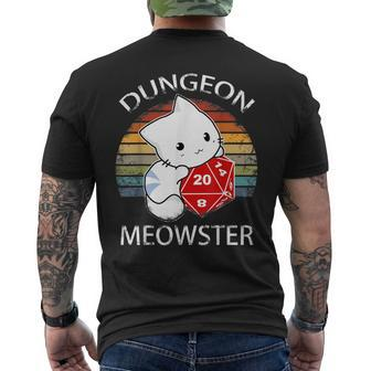 Dungeon Meowster Funny Tabletop Gamer Cat Mens Back Print T-shirt | Mazezy CA