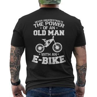 E-Bike Never Underestimate The Power Men's T-shirt Back Print - Thegiftio UK