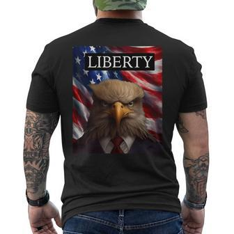 Eagle In A Suit American Flag - 4Th Of July Liberty  Mens Back Print T-shirt