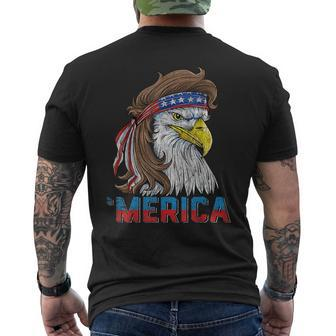 Eagle Mullet 4Th Of July Usa American Flag Eagle Merica Mens Back Print T-shirt | Mazezy