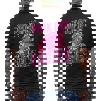 Eagles Pink Out Football Tackle Breast Cancer Men's T-shirt Back Print | Mazezy