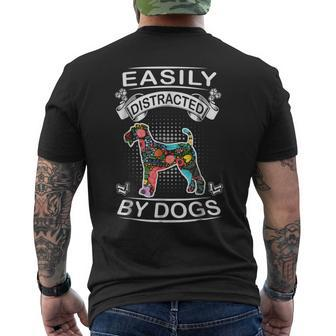 Easily Distracted By Dogs Airedale Terrier Funny Dog Mens Back Print T-shirt | Mazezy UK